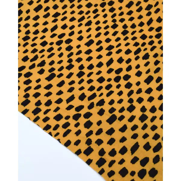 Cotton Double Gauze Fabric - Doodle Blocks Mustard – view 2 – Truro Fabrics