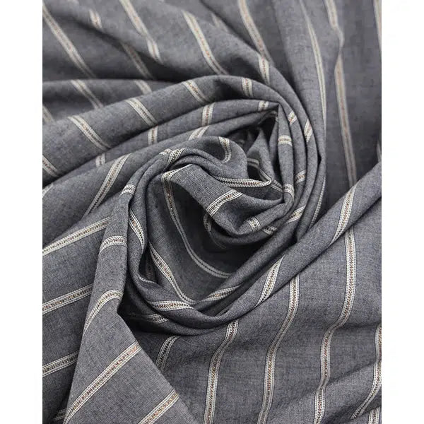 Ella Viscose Chambray Fabric - Copper Stripe – view 3 – Truro Fabrics