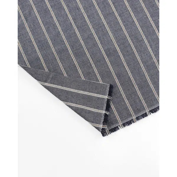 Ella Viscose Chambray Fabric - Copper Stripe – view 4 – Truro Fabrics
