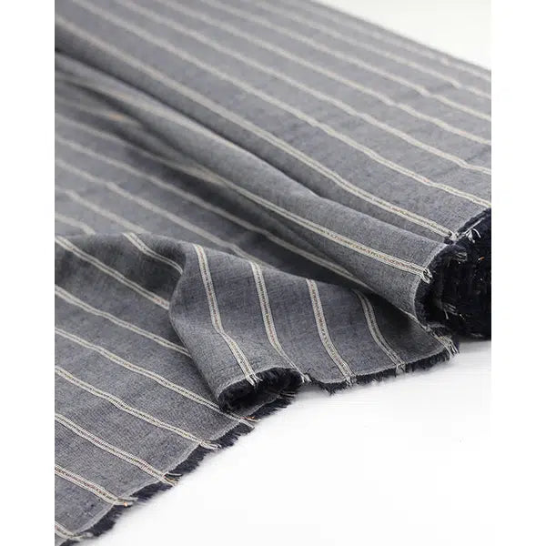 Ella Viscose Chambray Fabric - Copper Stripe – view 5 – Truro Fabrics