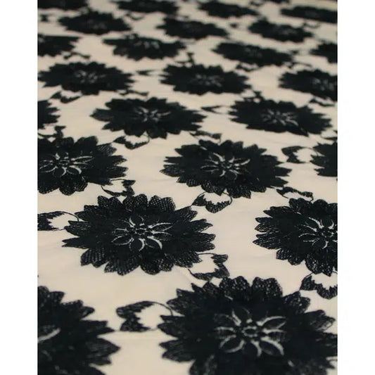 Embroidered Cotton Lawn Fabric - Cameo Rose – view 2 – Truro Fabrics