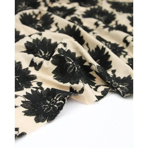 Embroidered Cotton Lawn Fabric - Cameo Rose – view 4 – Truro Fabrics