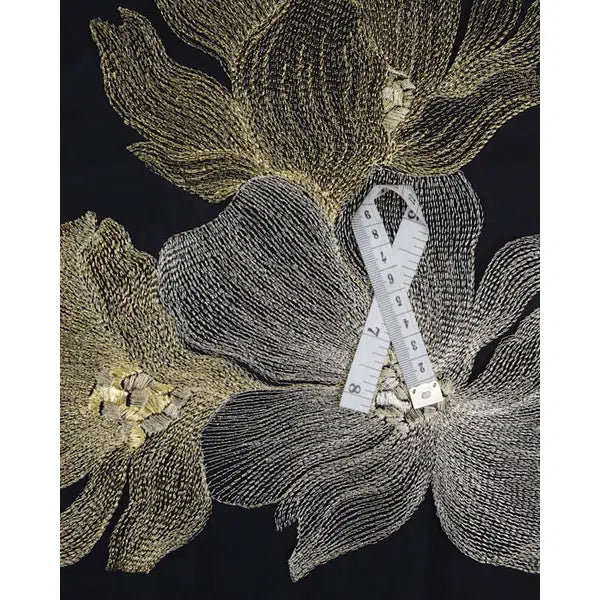Embroidered Tulle Fabric - Metallic Floral – view 8 – Truro Fabrics