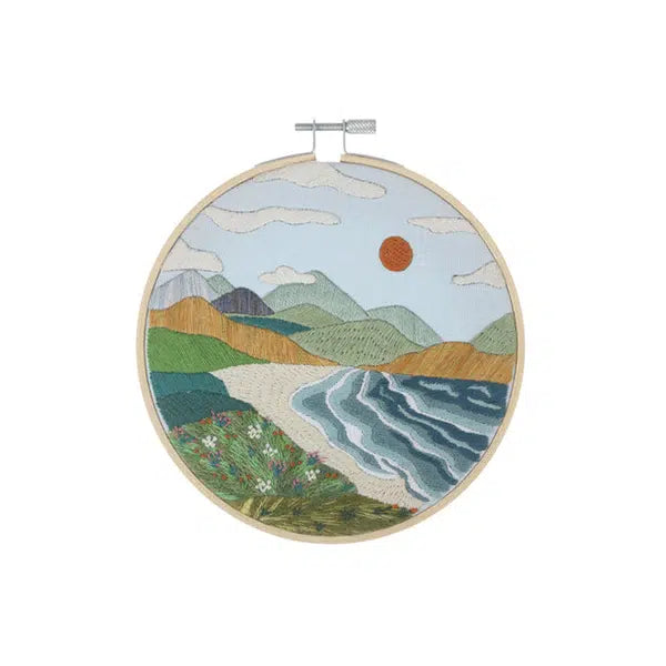 Embroidery Hoop Kit - Coastal Scene – Truro Fabrics