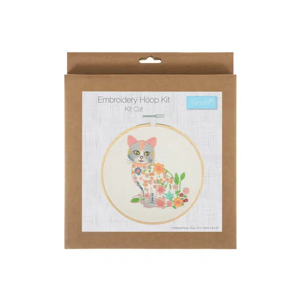 Embroidery Hoop Kit - Floral Cat – view 3 – Truro Fabrics