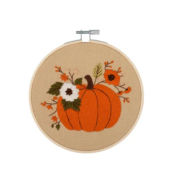 Embroidery Kit with Hoop: Pumpkin – view 3 – Truro Fabrics