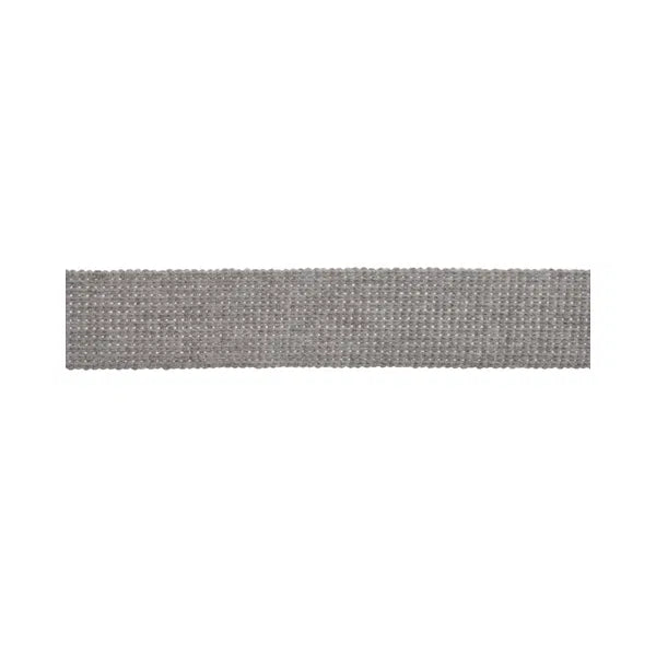 Cotton Acrylic Webbing – 30mm – Silver – Truro Fabrics