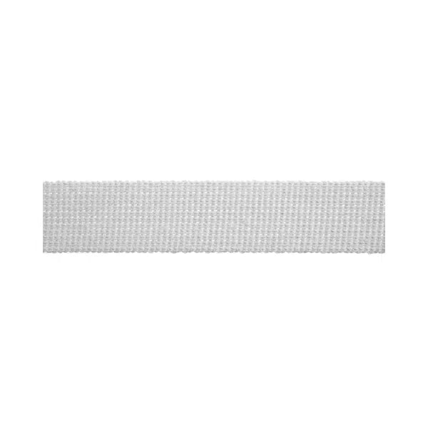 Cotton Acrylic Webbing – 30mm – White – Truro Fabrics