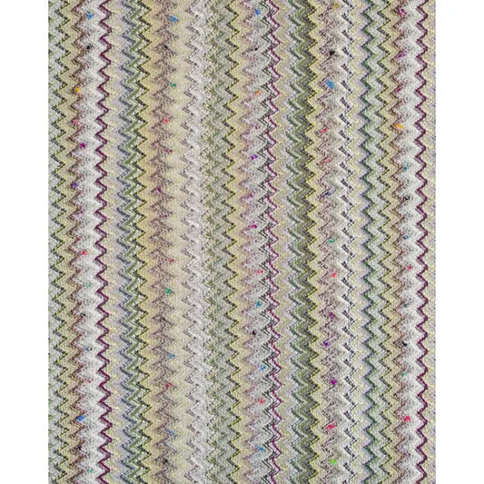 Ex Designer - Chevron Jersey Fabric - Yellow & Plum Purple – view 2 – Truro Fabrics