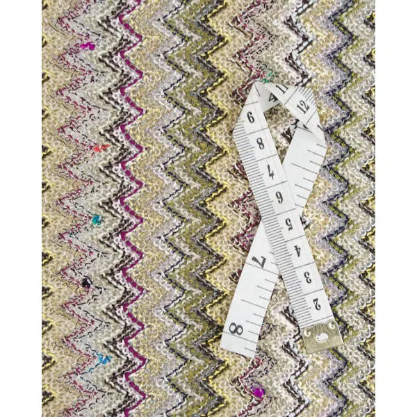 Ex Designer - Chevron Jersey Fabric - Yellow & Plum Purple – view 3 – Truro Fabrics