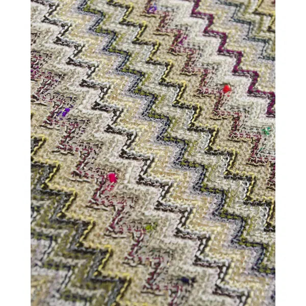 Ex Designer - Chevron Jersey Fabric - Yellow & Plum Purple – view 5 – Truro Fabrics