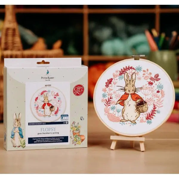 Beatrix Potter - Flopsy Goes Blackberry Picking Embroidery Kit – view 3 – Truro Fabrics
