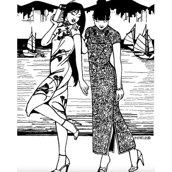 Folkwear - Paper Sewing Pattern - 122 Hong Kong Cheongsam – view 6 – Truro Fabrics