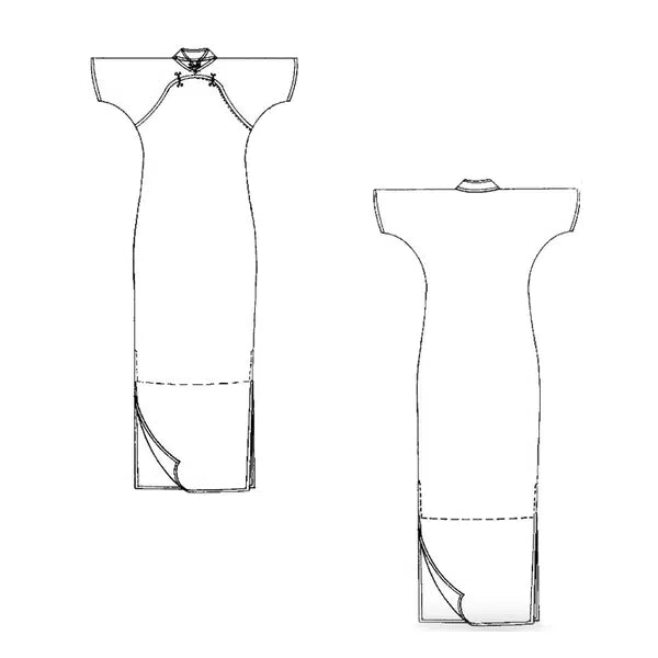 Folkwear - Paper Sewing Pattern - 122 Hong Kong Cheongsam – view 7 – Truro Fabrics