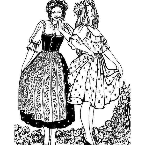 Folkwear - Paper Sewing Pattern - 123 Austrian Dirndl – view 6 – Truro Fabrics