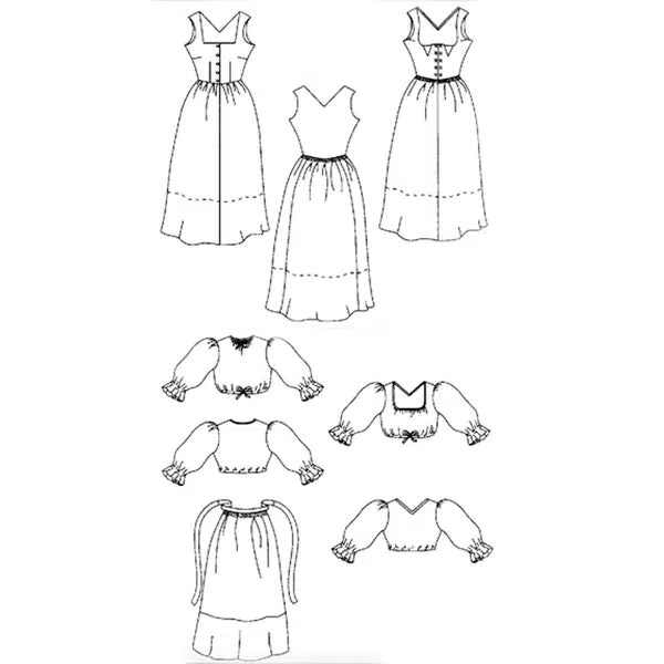 Folkwear - Paper Sewing Pattern - 123 Austrian Dirndl – view 7 – Truro Fabrics