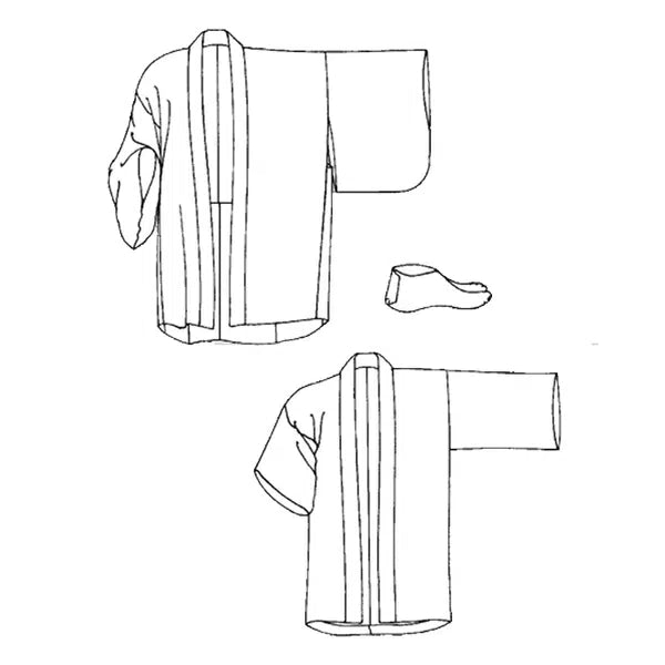 Folkwear - Paper Sewing Pattern - 129 Japanese Hapi & Haori – view 9 – Truro Fabrics