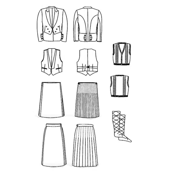 Folkwear - Paper Sewing Pattern - 152 Scottish Kilts – view 6 – Truro Fabrics