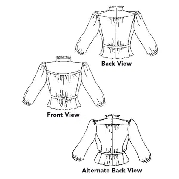 Folkwear - Paper Sewing Pattern - 205 Gibson Girl Blouse – view 6 – Truro Fabrics