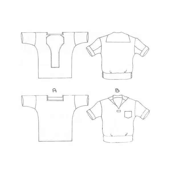 Folkwear - Paper Sewing Pattern - 211 Two Middies – view 7 – Truro Fabrics