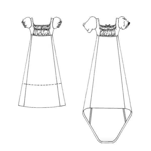 Folkwear - Paper Sewing Pattern - 215 Empire Dress – view 4 – Truro Fabrics