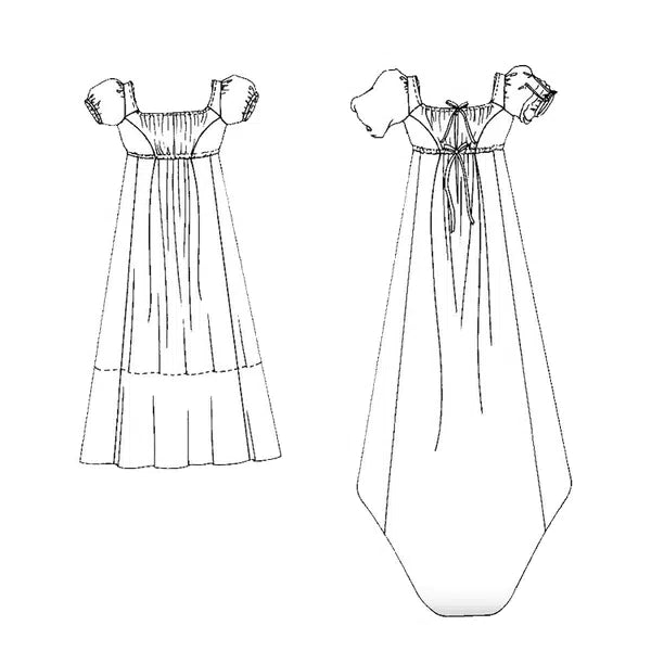 Folkwear - Paper Sewing Pattern - 215 Empire Dress – view 5 – Truro Fabrics