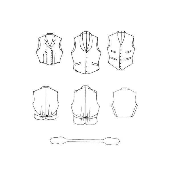 Folkwear - Paper Sewing Pattern - 222 Vintage Vests – view 8 – Truro Fabrics