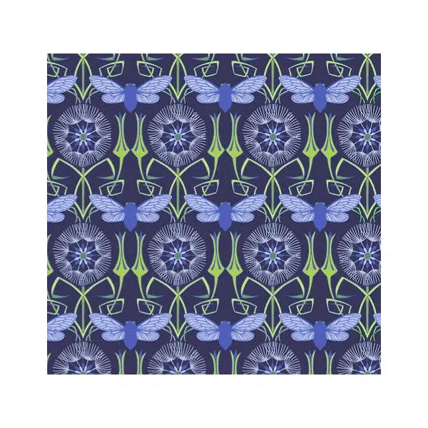 Free Spirit Patchwork Cotton - Flower Dance - Goat's Beard Blue – Truro Fabrics