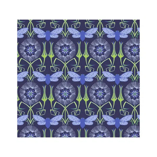 Free Spirit Patchwork Cotton - Flower Dance - Goat's Beard Blue – Truro Fabrics