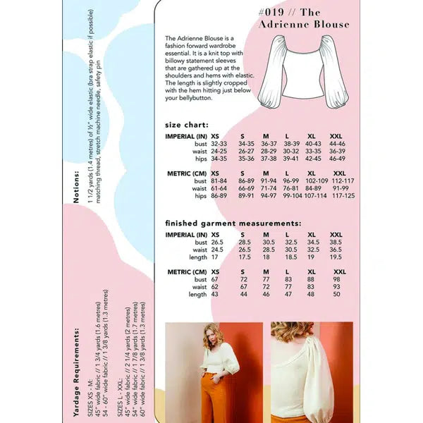 Friday Pattern Co - Paper Sewing Pattern - Adrienne Blouse – view 2 – Truro Fabrics