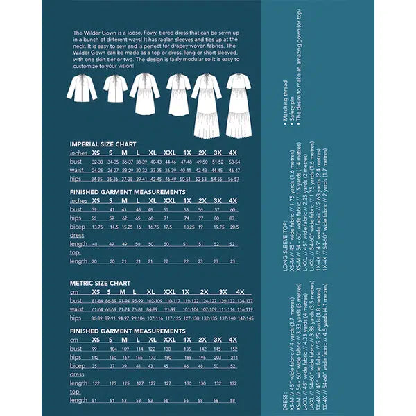 Friday Pattern Co -  Paper Sewing Pattern - The Wilder Gown & Blouse – view 4 – Truro Fabrics