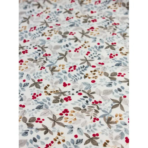 Brushed Viscose Twill Fabric – Frosty Berry Garden – view 2 – Truro Fabrics