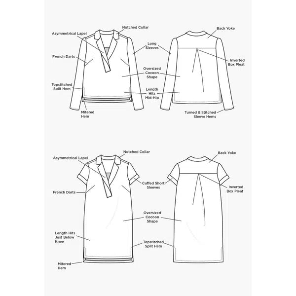 Grainline Studio - Paper Sewing Pattern - Augusta Shirt & Dress – view 9 – Truro Fabrics