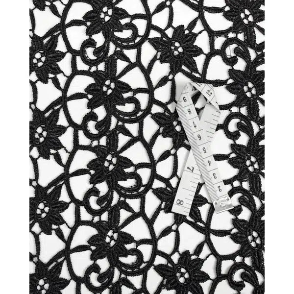 Guipure Lace Fabric - Floral Scroll – view 4 – Truro Fabrics