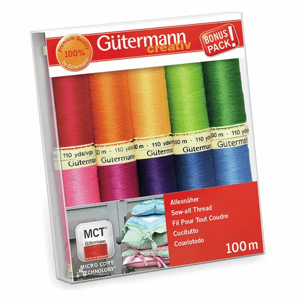 Gutermann Sew-All Thread Set - Rainbow Brights – Truro Fabrics