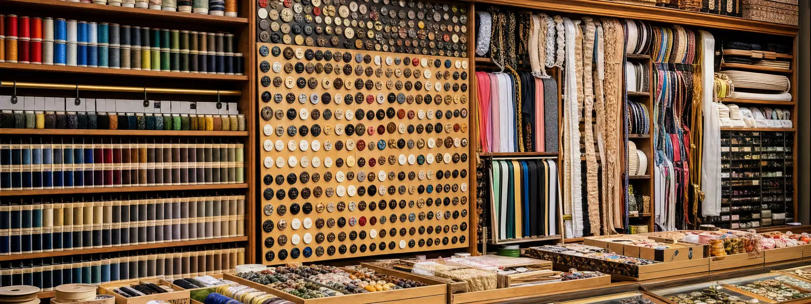 Haberdashery shop Cornwall - buttons, thread, ribbons and notions at Truro Fabrics