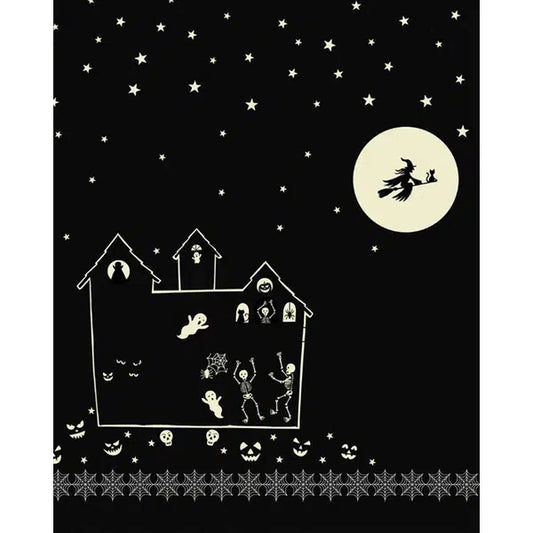 Halloween Patchwork Fabric - Haunted House - Border Print – view 2 – Truro Fabrics