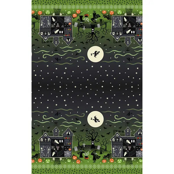 Halloween Patchwork Fabric - Haunted House - Border Print – view 3 – Truro Fabrics