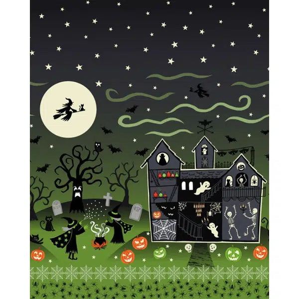 Halloween Patchwork Fabric - Haunted House - Border Print – Truro Fabrics