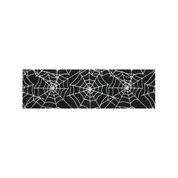 Halloween Satin Ribbon - Cobwebs – view 2 – Truro Fabrics