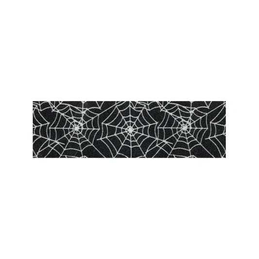 Halloween Satin Ribbon - Cobwebs – view 2 – Truro Fabrics