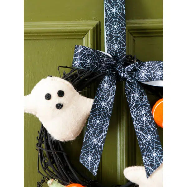 Halloween Satin Ribbon - Cobwebs – view 3 – Truro Fabrics