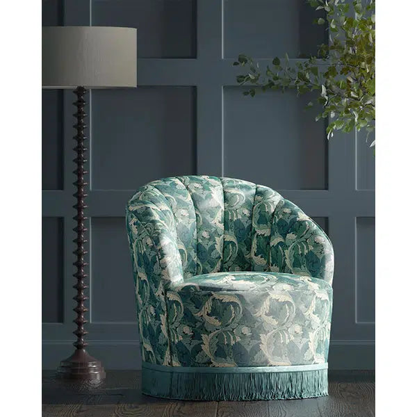 Home Furnishing Fabric - Acanthus - Teal – view 3 – Truro Fabrics