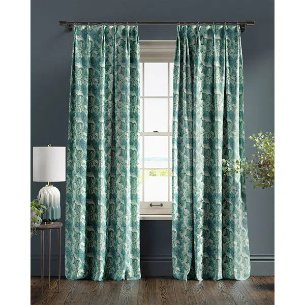 Home Furnishing Fabric - Acanthus - Teal – view 4 – Truro Fabrics