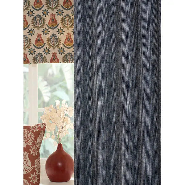 Home Furnishing Fabric - Caprio Navy – view 2 – Truro Fabrics