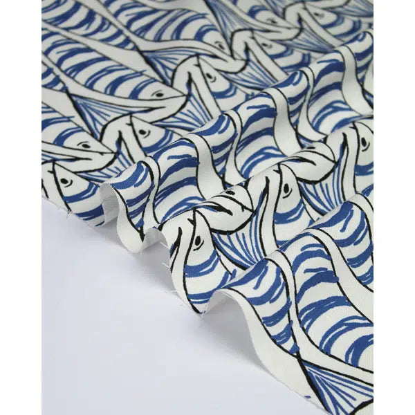 Home Furnishing Fabric - Double Width - Padstow Blue – view 4 – Truro Fabrics