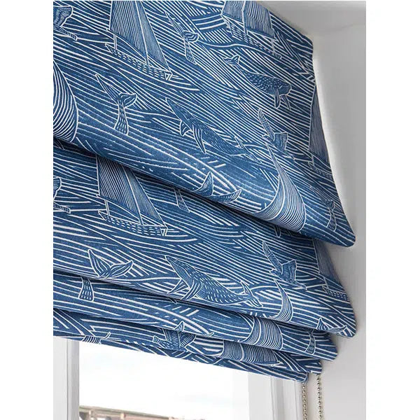Home Furnishing Fabric - Fin Navy – view 3 – Truro Fabrics