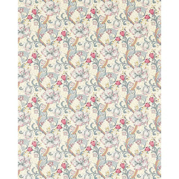 Home Furnishing Fabric - Golden Lily - Dove/Plum – view 2 – Truro Fabrics