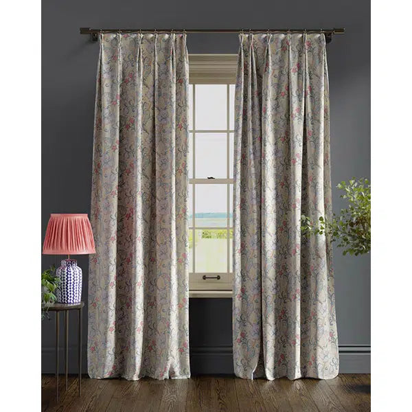 Home Furnishing Fabric - Golden Lily - Dove/Plum – view 4 – Truro Fabrics