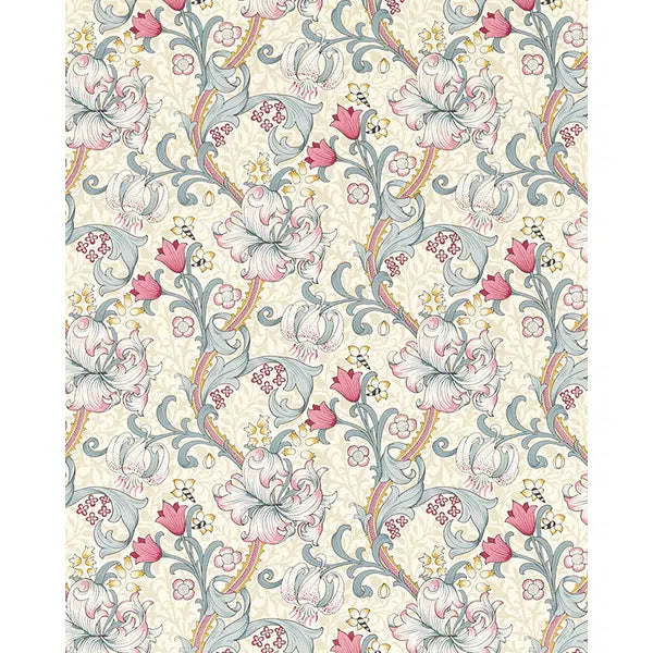 Home Furnishing Fabric - Golden Lily - Dove/Plum – Truro Fabrics